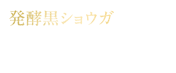 発酵黒ショウガ 伝統的に使われてきた原料である黒ショウガを発酵加工した素材です。