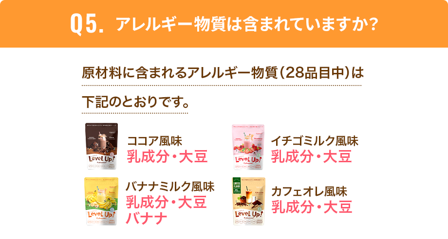 アレルギー物質は含まれていますか？