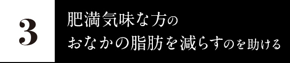 3.肥満気味な方のおなかの脂肪を減らすのを助ける