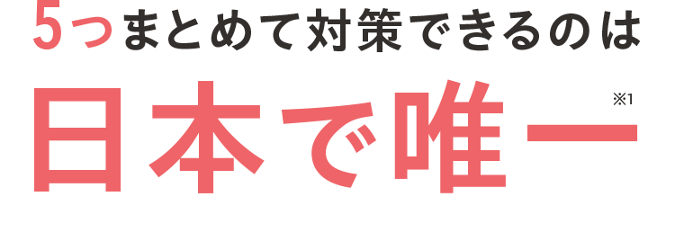 5つまとめて対策できるのは 日本で唯一