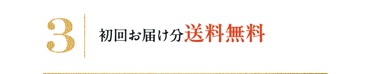 3 初回お届け分送料無料