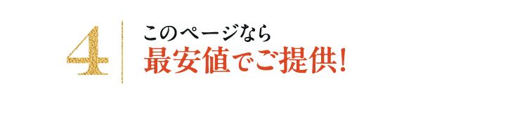 4 このページなら最安値でご提供!