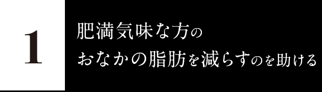 1.肥満気味な方のおなかの全脂肪を減らすのを助ける