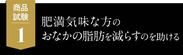 1.肥満気味な方のおなかの全脂肪を減らすのを助ける