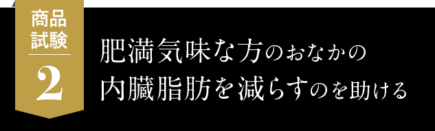 2.肥満気味な方のおなかの内臓脂肪を減らすのを助ける